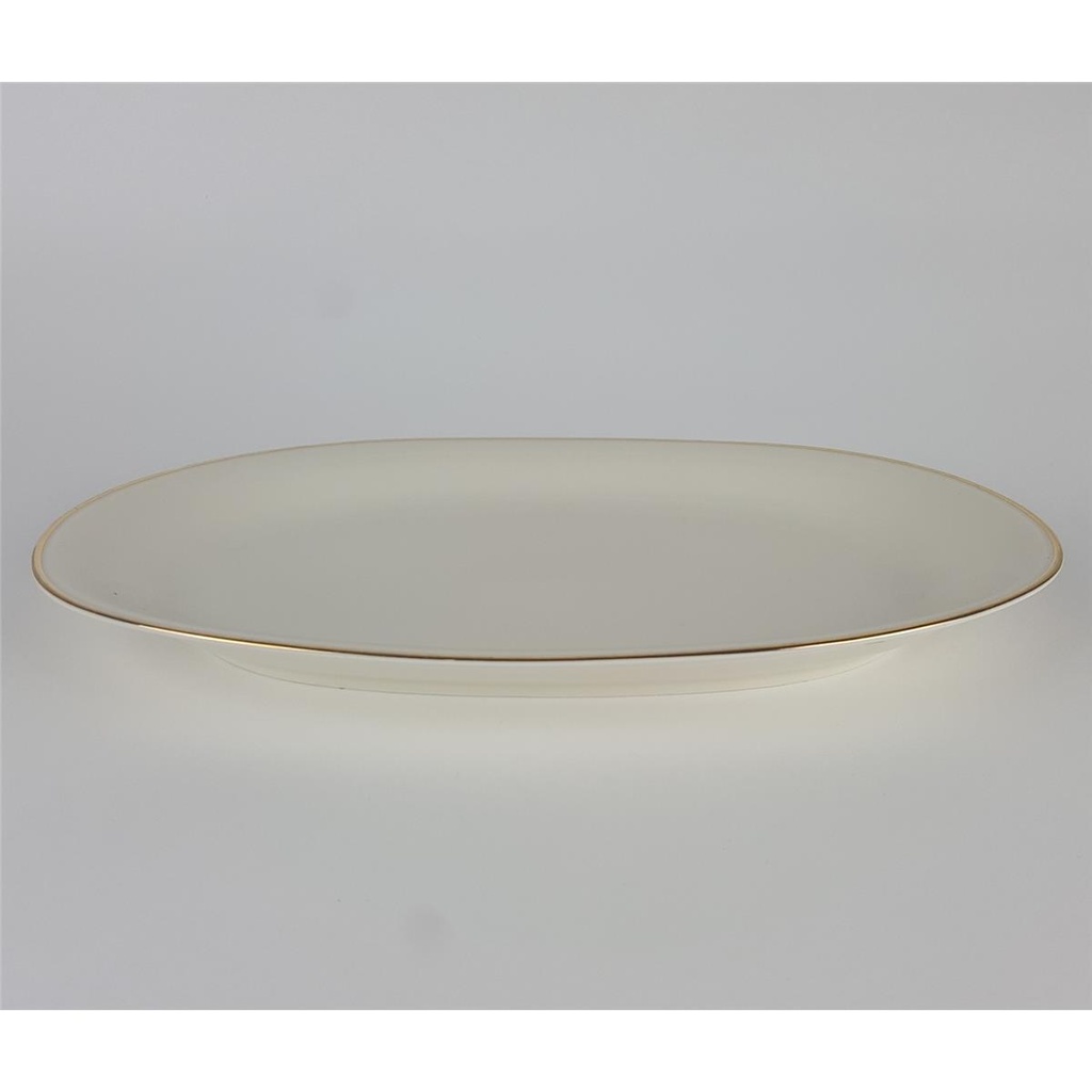 [2119034] Steakplatte Goldrand Bavaria 31x19 cm Porzellan Elfenbein gebraucht - gut Bild 2