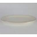 [2119034] Steakplatte Goldrand Bavaria 31x19 cm Porzellan Elfenbein gebraucht - gut Bild 2
