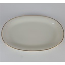 [2119034] Steakplatte Goldrand Bavaria 31x19 cm Porzellan Elfenbein gebraucht - gut Bild 3