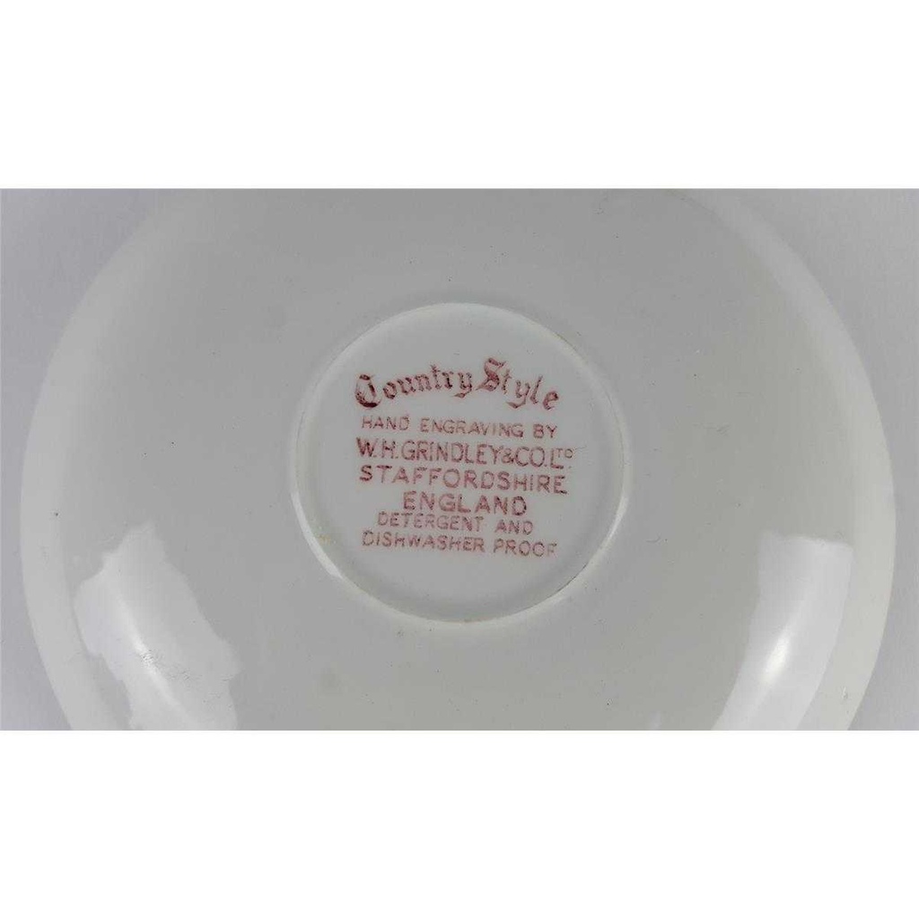 [458138797] Untertasse für Kaffee 14 cm Grindley Country Style Rot gebraucht - gut Bild 4