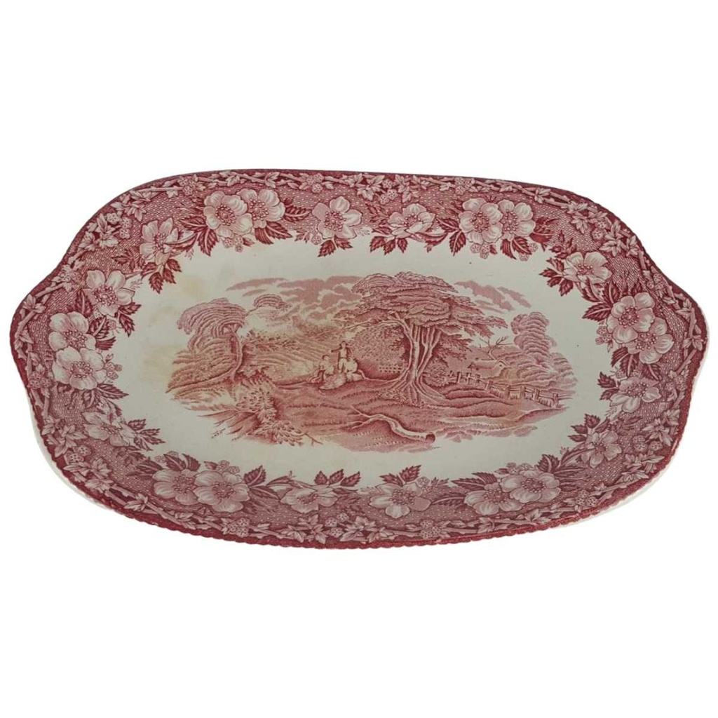 [458138798] Servierplatte Beilagenplatte 25,7x17,9 cm Enoch Wedgwood Woodland Rot gebraucht - akzeptabel Bild 2