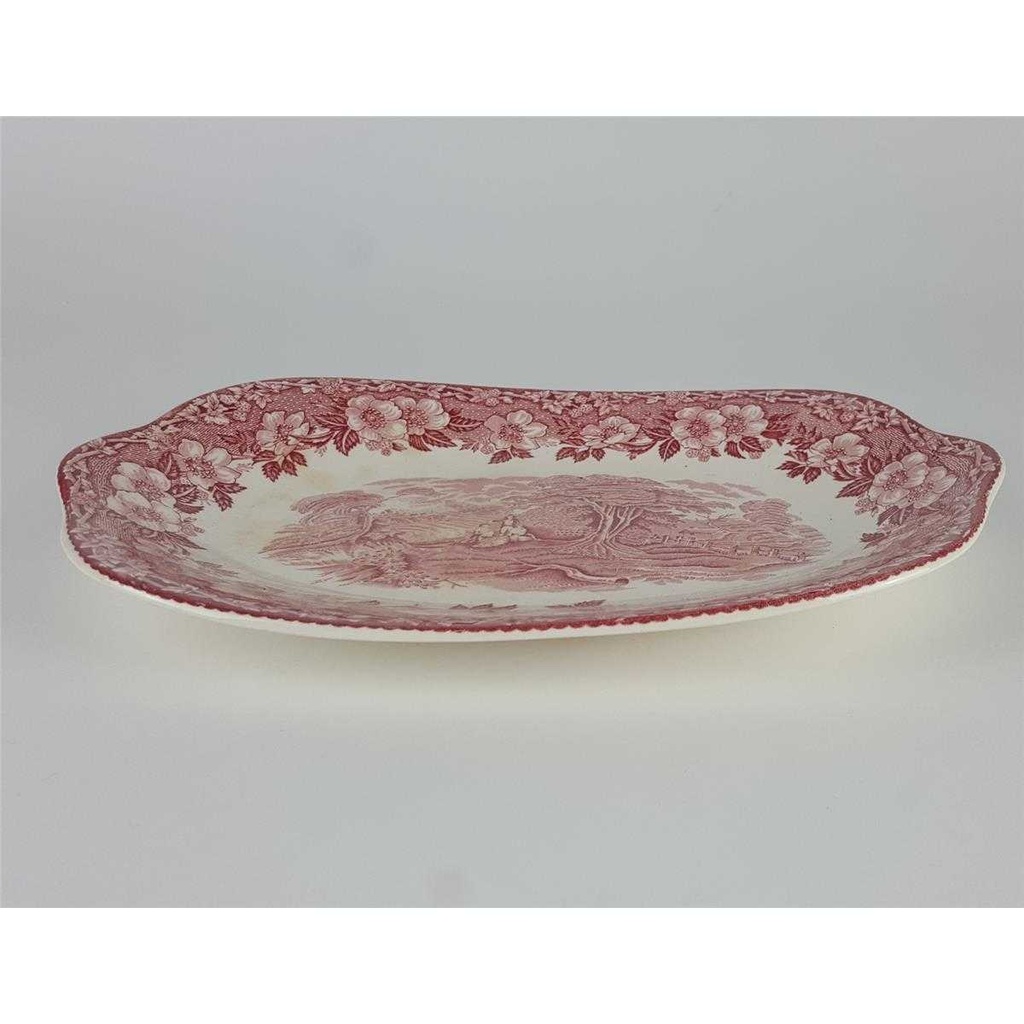 [458138798] Servierplatte Beilagenplatte 25,7x17,9 cm Enoch Wedgwood Woodland Rot gebraucht - akzeptabel Bild 3