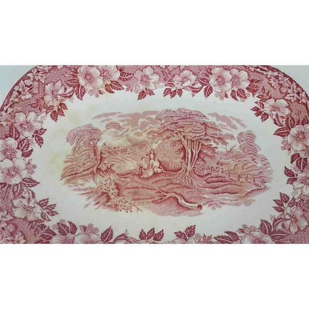 [458138798] Servierplatte Beilagenplatte 25,7x17,9 cm Enoch Wedgwood Woodland Rot gebraucht - akzeptabel Bild 4