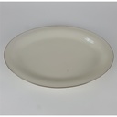 [2119036] Steakplatte Goldrand Bavaria 32x21 cm Porzellan Elfenbein gebraucht - gut Bild 3