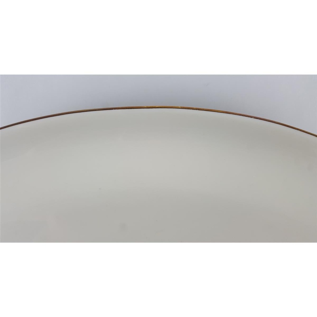 [2119036] Steakplatte Goldrand Bavaria 32x21 cm Porzellan Elfenbein gebraucht - gut Bild 4
