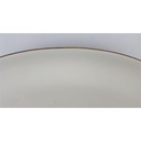 [2119036] Steakplatte Goldrand Bavaria 32x21 cm Porzellan Elfenbein gebraucht - gut Bild 4