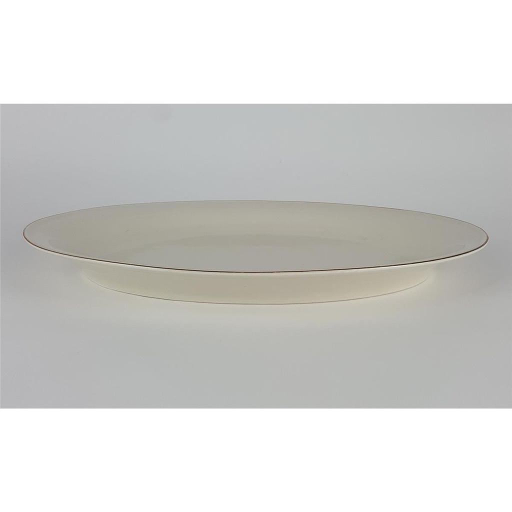[2119037] Steakplatte Goldrand Bavaria 34x24 cm Porzellan Elfenbein gebraucht - gut Bild 2