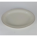 [2119037] Steakplatte Goldrand Bavaria 34x24 cm Porzellan Elfenbein gebraucht - gut Bild 3