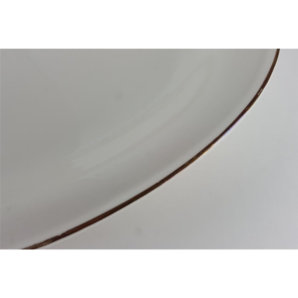 [2119037] Steakplatte Goldrand Bavaria 34x24 cm Porzellan Elfenbein gebraucht - gut Bild 5