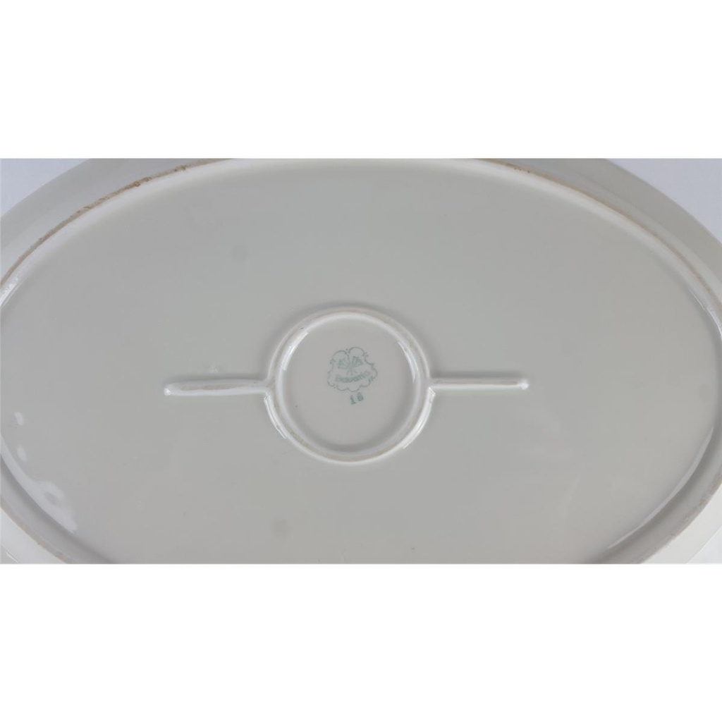 [2119037] Steakplatte Goldrand Bavaria 34x24 cm Porzellan Elfenbein gebraucht - gut Bild 6