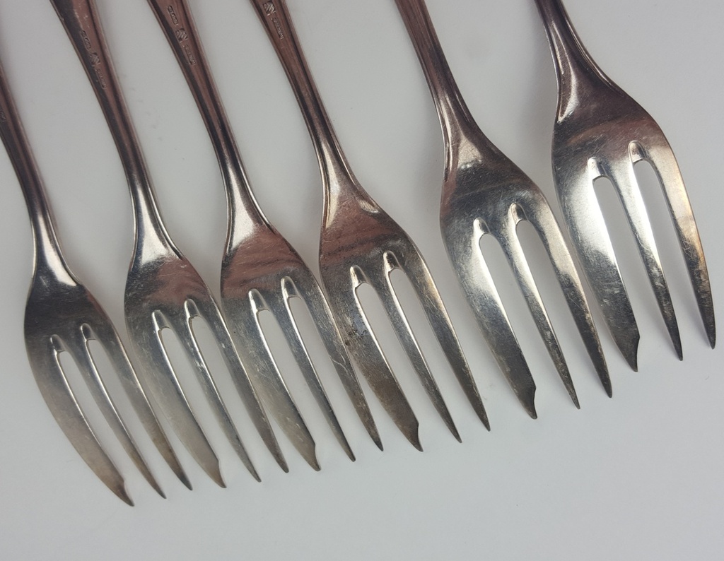 [2119042] 6er Set Paul Wirths Rokoko 100er Silberauflage versilbert Kuchengabeln 15,3 cm Bild 5