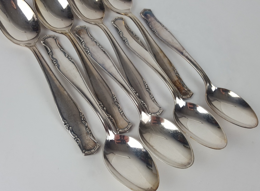 [2119043] 8er Set Kierdorf Solingen 100er Silber Auflage versilberte Teelöffel 14 cm Bild 3