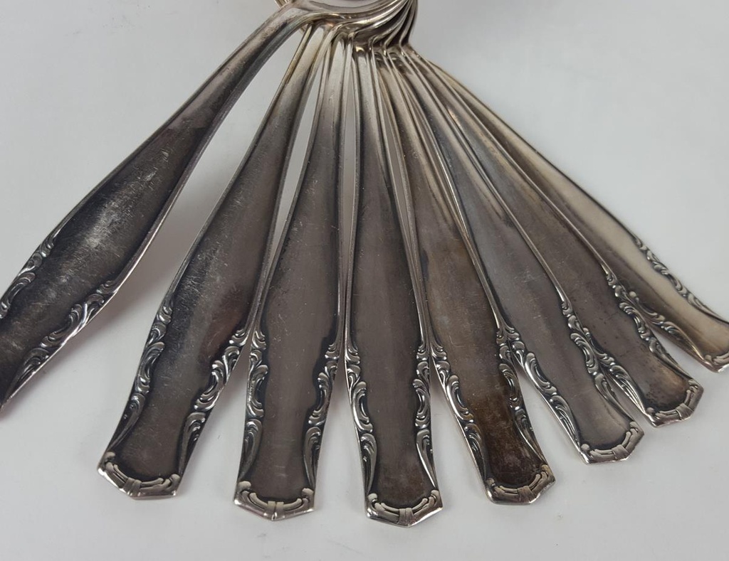 [2119043] 8er Set Kierdorf Solingen 100er Silber Auflage versilberte Teelöffel 14 cm Bild 4