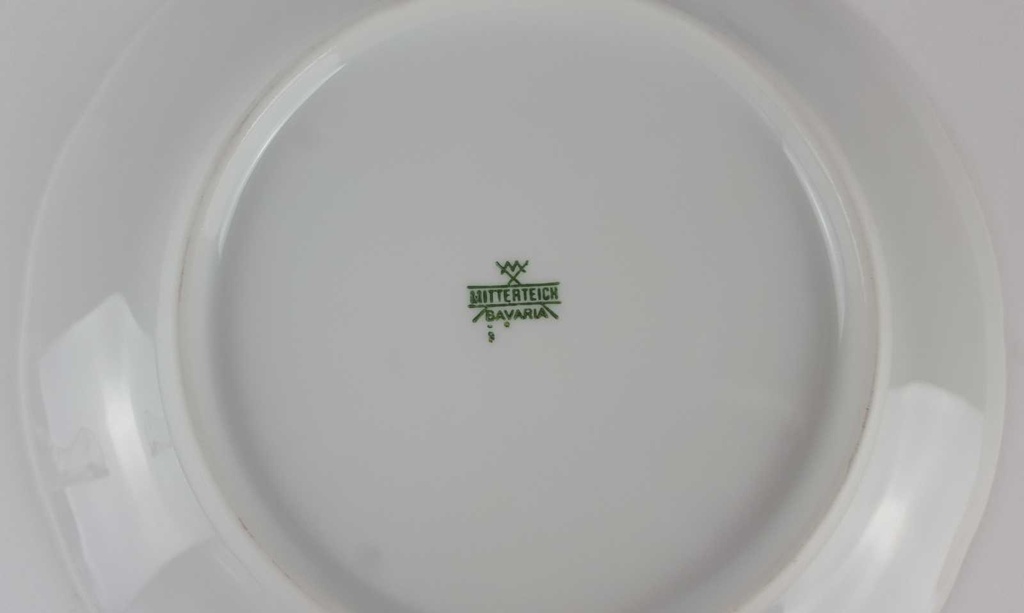 [458138948] Kuchenteller Dessertteller 19,5 cm Mitterteich Unbekannte Formen Relief weiß Bavaria gebraucht - gut Bild 4