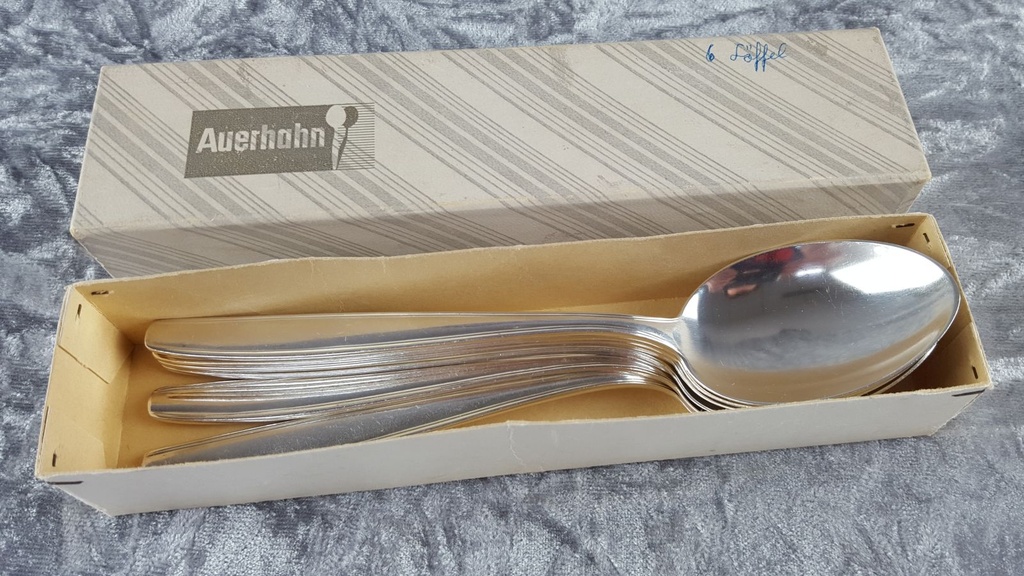 [2119046] 6er Set Auerhahn Esslöffel Löffel 90 versilbert L 19,7 cm Vintage Retro Bild 5