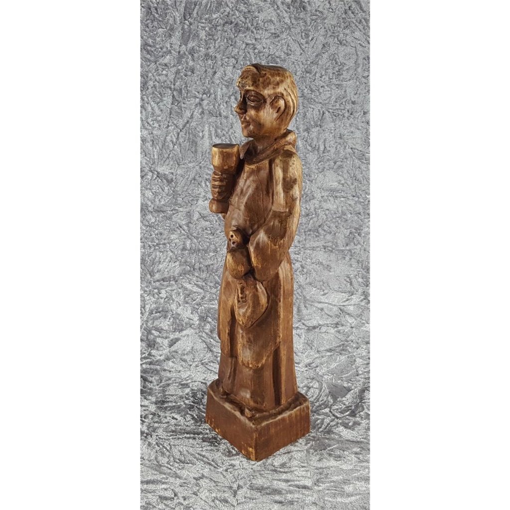 [458138985] Holzfigur Holzskulptur Mönch mit Weinkelch Spain H 38,3 cm Bild 4