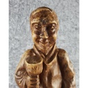 [458138985] Holzfigur Holzskulptur Mönch mit Weinkelch Spain H 38,3 cm Bild 5