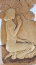 [458138986] Holz Holzschnitzerei Holzkunst Wandbild aus Mädchen mit Blume H 59,5 cm Bild 3