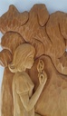 [458138986] Holz Holzschnitzerei Holzkunst Wandbild aus Mädchen mit Blume H 59,5 cm Bild 5
