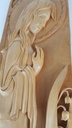 [458138987] Holz Holzschnitzerei Holzkunst Wandbild aus Mädchen mit Blume H 63,2 cm Bild 6