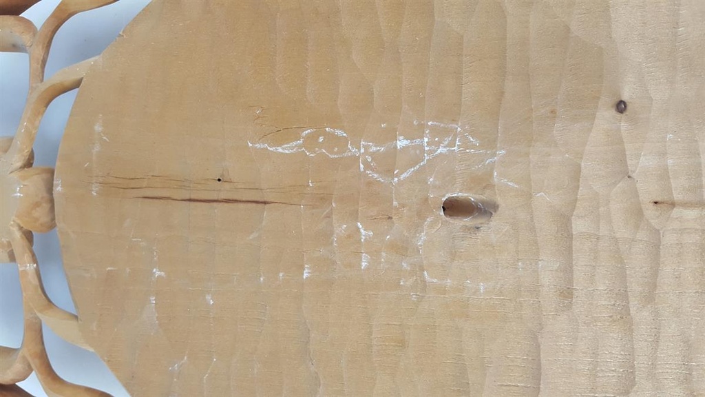 [458138987] Holz Holzschnitzerei Holzkunst Wandbild aus Mädchen mit Blume H 63,2 cm Bild 8