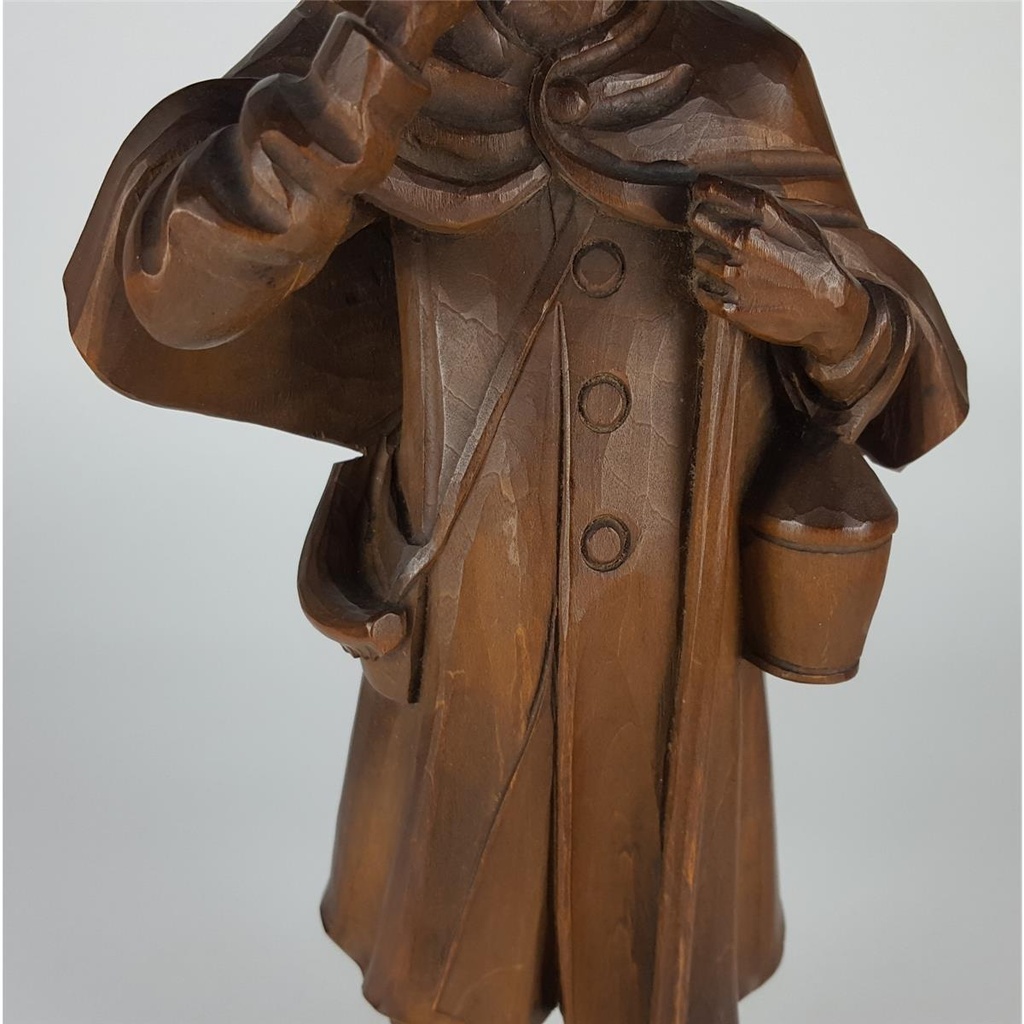 [458138988] Holzfigur Holzskulptur Nachtwächter mit Laterne H 39,8 cm Bild 7