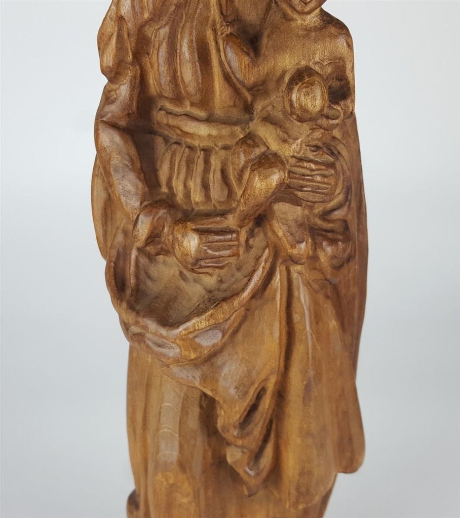 [458138990] Holzfigur Holzskulptur Maria mit dem Kind H 42,5 cm Spanien Bild 7