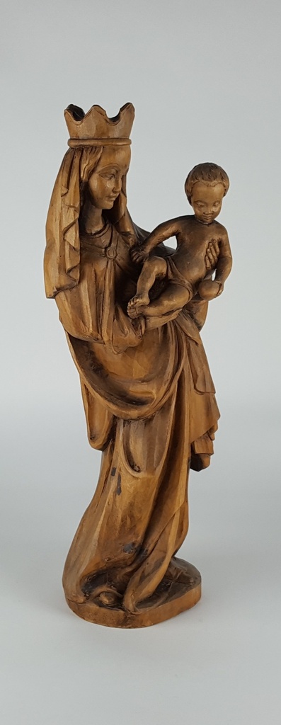 [458139000] Holzfigur Holzskulptur Heiligenfigur Maria mit dem Kind H 55 cm Bild 2