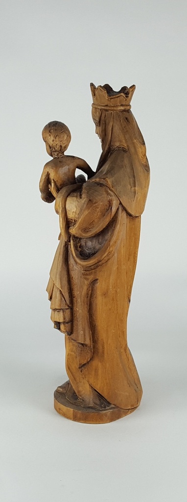 [458139000] Holzfigur Holzskulptur Heiligenfigur Maria mit dem Kind H 55 cm Bild 4