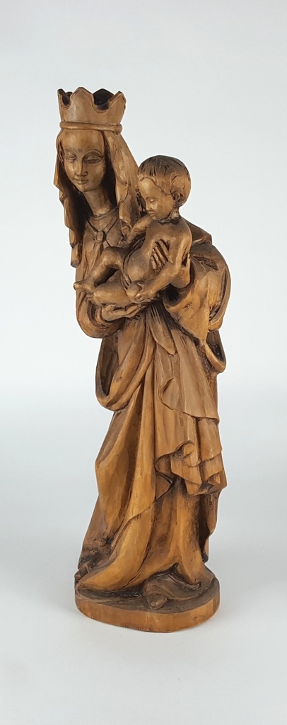 [458139000] Holzfigur Holzskulptur Heiligenfigur Maria mit dem Kind H 55 cm Bild 5