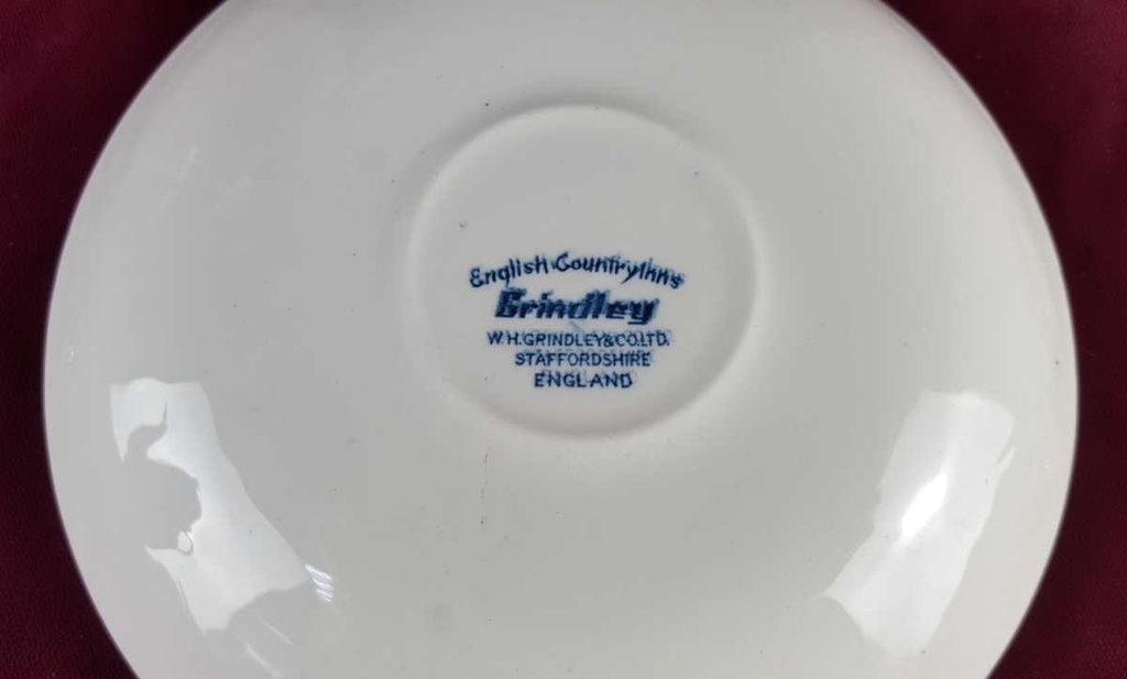 [458139081] Untertasse für Kaffee 14,5 cm Grindley English Country Inns Blau gebraucht - gut Bild 4