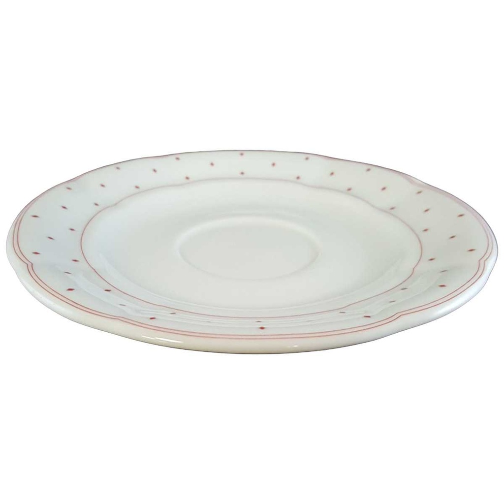 [458139114] Untertasse für Kaffee 14,7 cm Marienbad Ingres Weiss Rote Rauten Bild 2