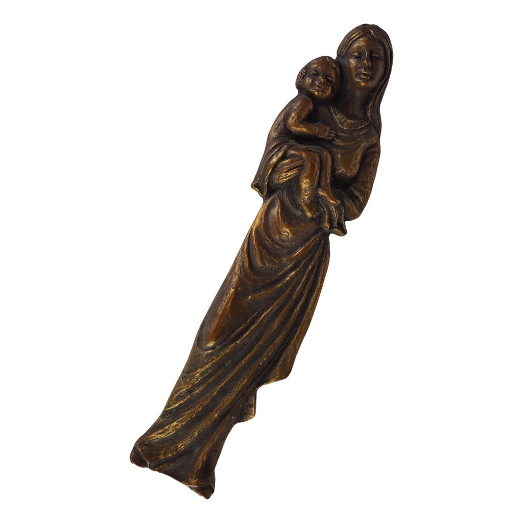 [458139121] Figur Skulptur Messing brüniert Madonna mit Kind H 35,5 cm Bild 2