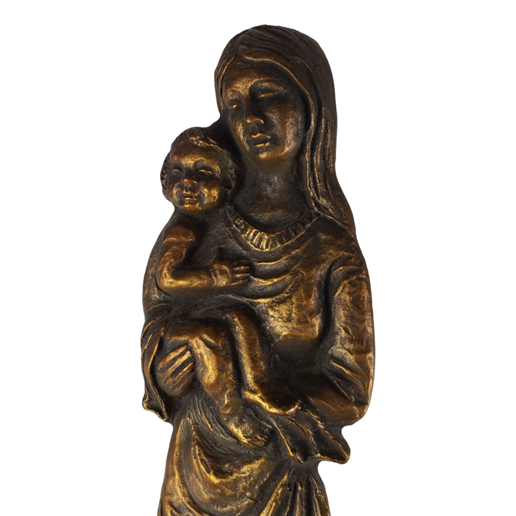 [458139121] Figur Skulptur Messing brüniert Madonna mit Kind H 35,5 cm Bild 4