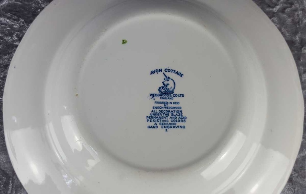 [458139159] Suppenteller 22,2 cm Enoch Wedgwood Avon Cottage Blau gebraucht - gut Bild 4