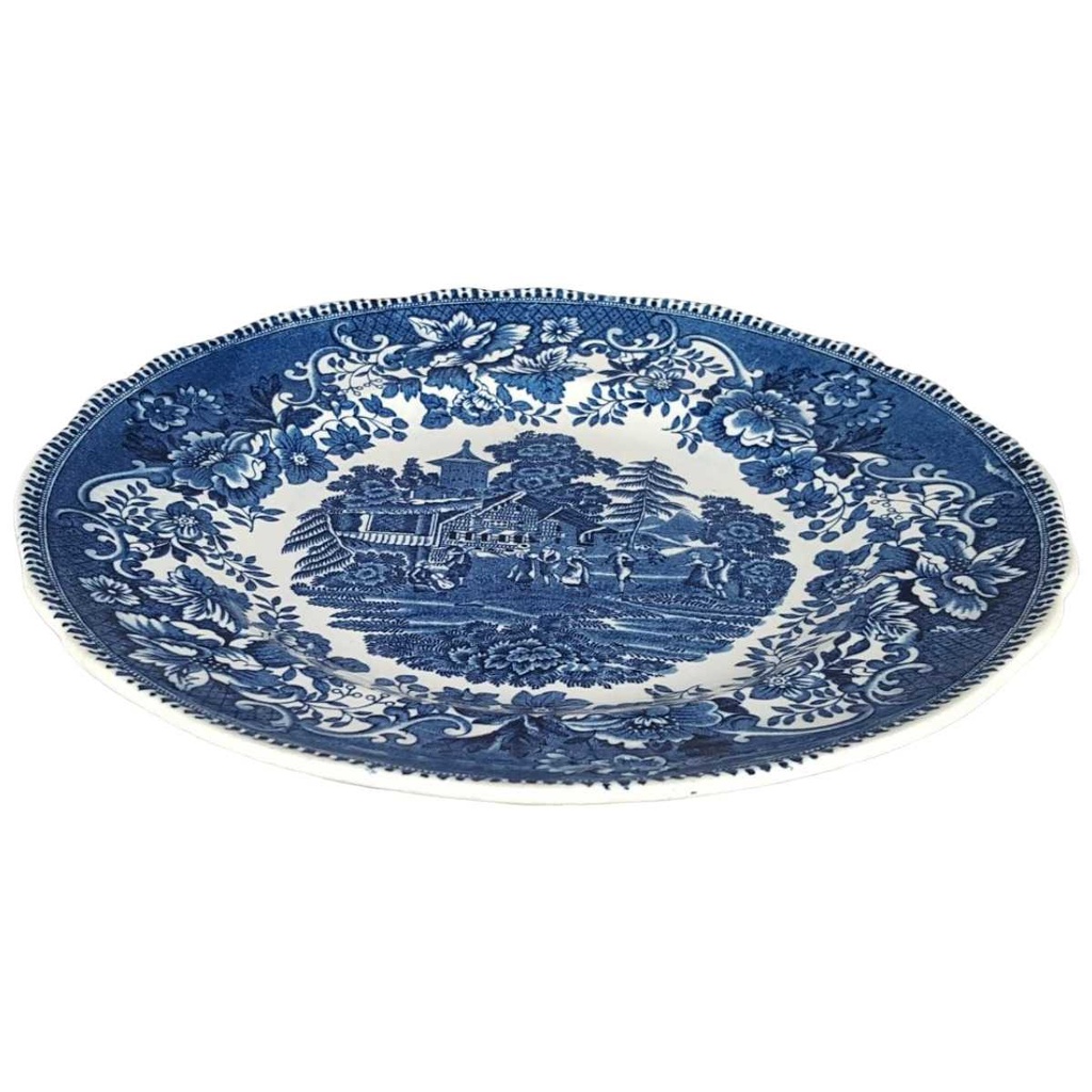 [458139160] Speiseteller Essteller 24,8 cm Enoch Wedgwood Avon Cottage Blau gebraucht - gut Bild 2