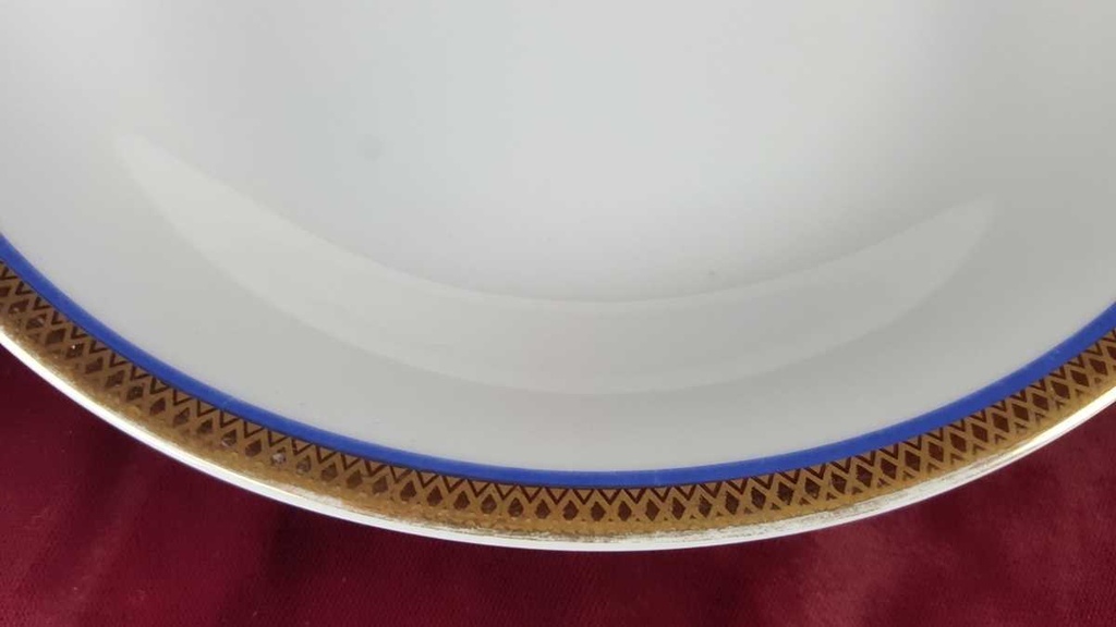 [2119049] 6er Set Suppenteller 22,5 cm Seltmann Weiden Vohenstrauß blau gold Rand gebraucht - akzeptabel Bild 4