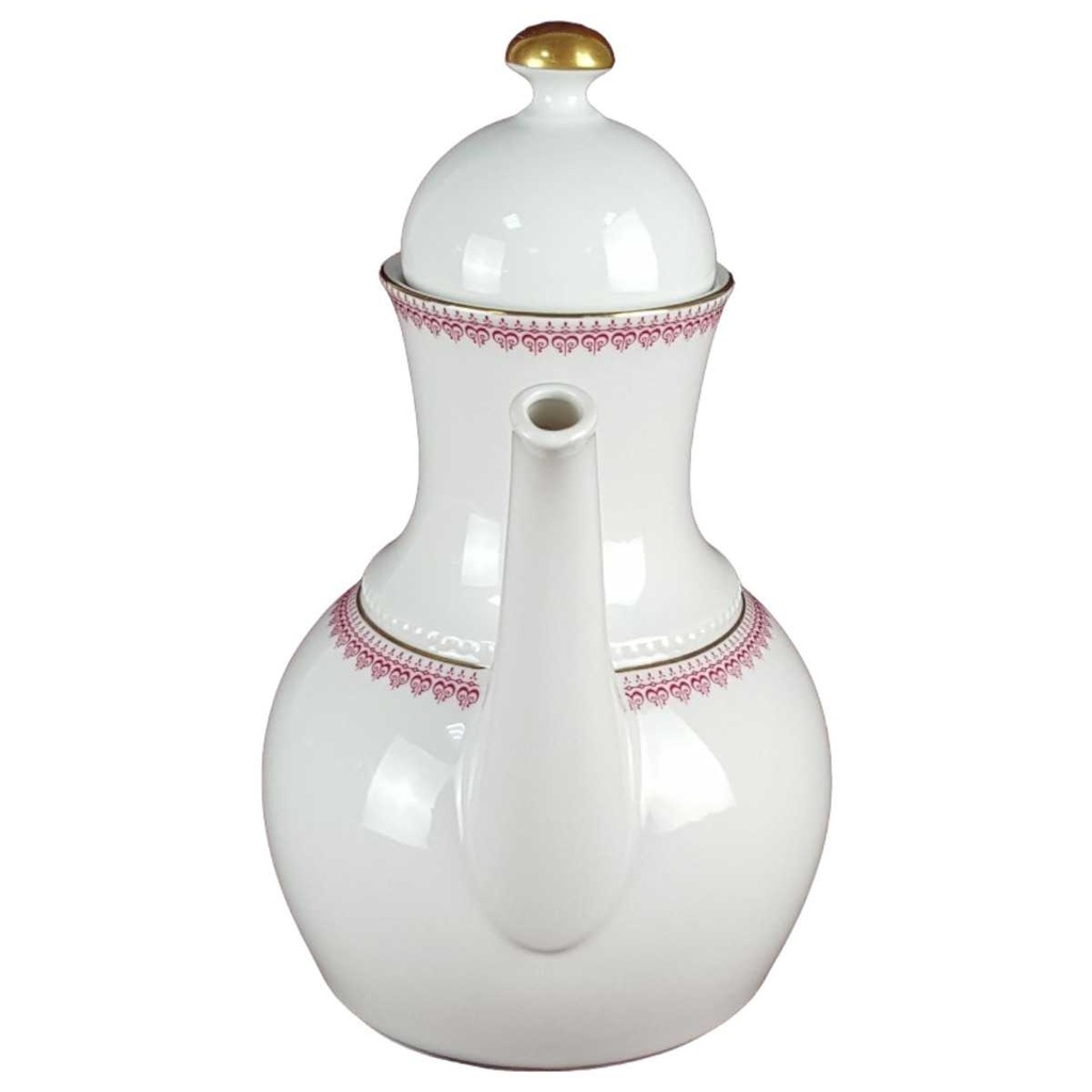 [458139200] Kaffeekanne Goldrand 1,45 L Eschenbach Venedig Perlrand Rot gebraucht - gut Bild 2