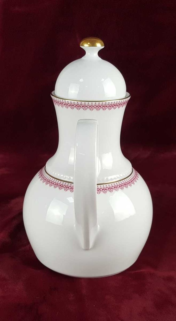 [458139200] Kaffeekanne Goldrand 1,45 L Eschenbach Venedig Perlrand Rot gebraucht - gut Bild 4
