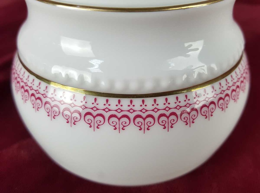 [458139202] Zuckerdose Goldrand Eschenbach Venedig Perlrand Rot gebraucht - gut Bild 3