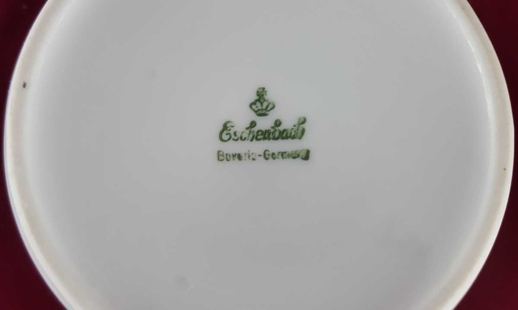 [458139202] Zuckerdose Goldrand Eschenbach Venedig Perlrand Rot gebraucht - gut Bild 4