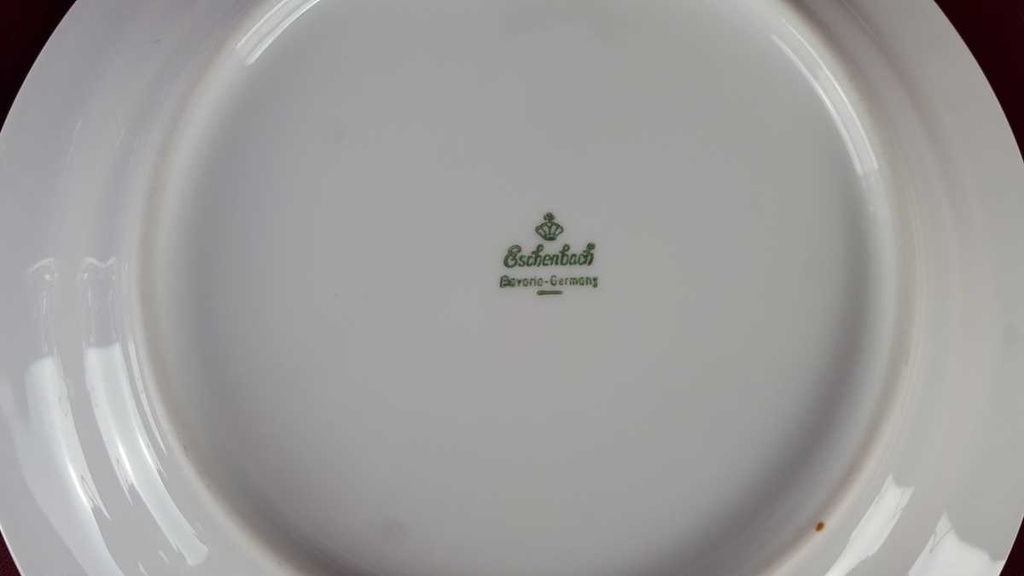 [458139205] Kuchenteller Dessertteller Goldrand 19,2 cm Eschenbach Venedig Perlrand Rot gebraucht - gut Bild 3