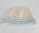 [458139353] Schal Mütze Set 2 tlg Mädchen creme weiß blau Handarbeit gehäkelt Bild 6