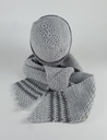 [458139355] Schal Mütze Set 2 tlg Damen Handarbeit grau gehäkelt Bild 3