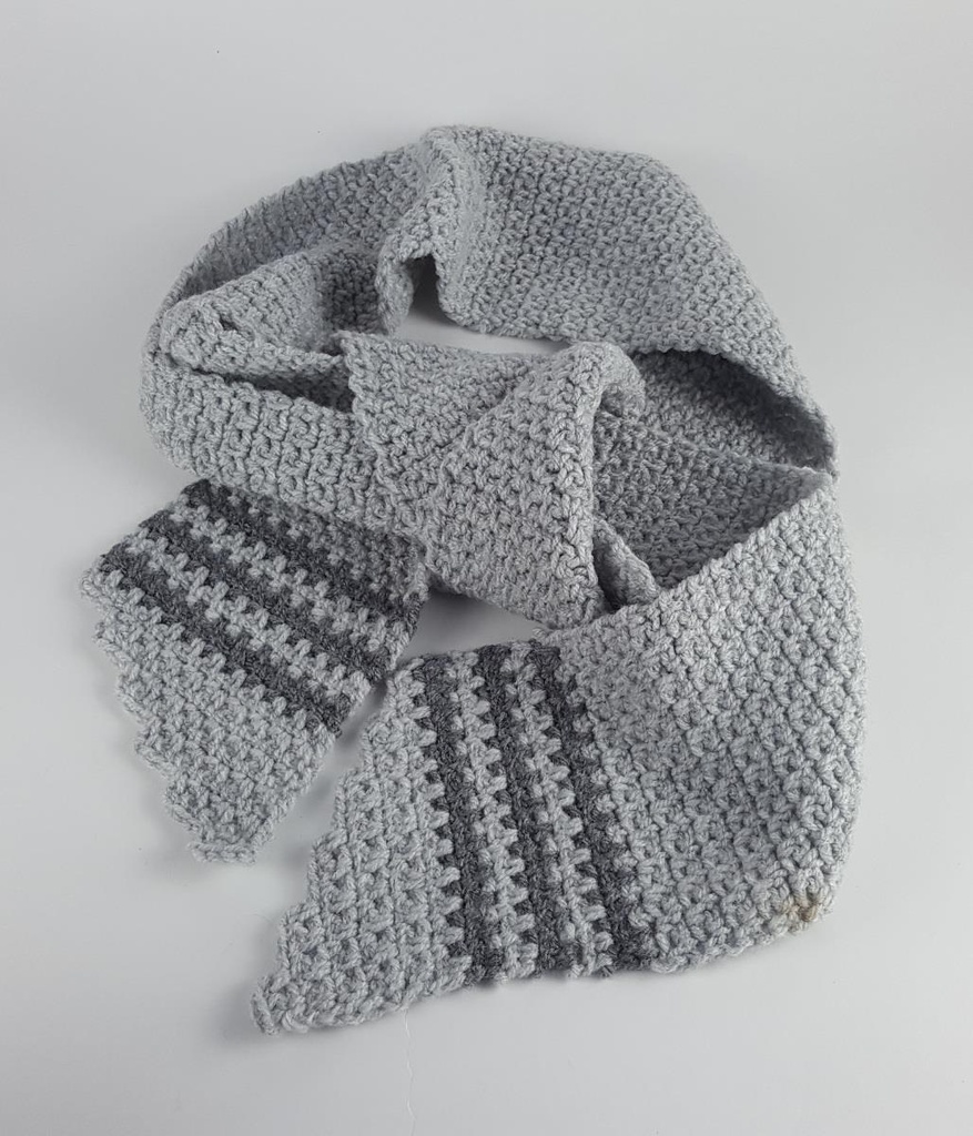[458139355] Schal Mütze Set 2 tlg Damen Handarbeit grau gehäkelt Bild 5