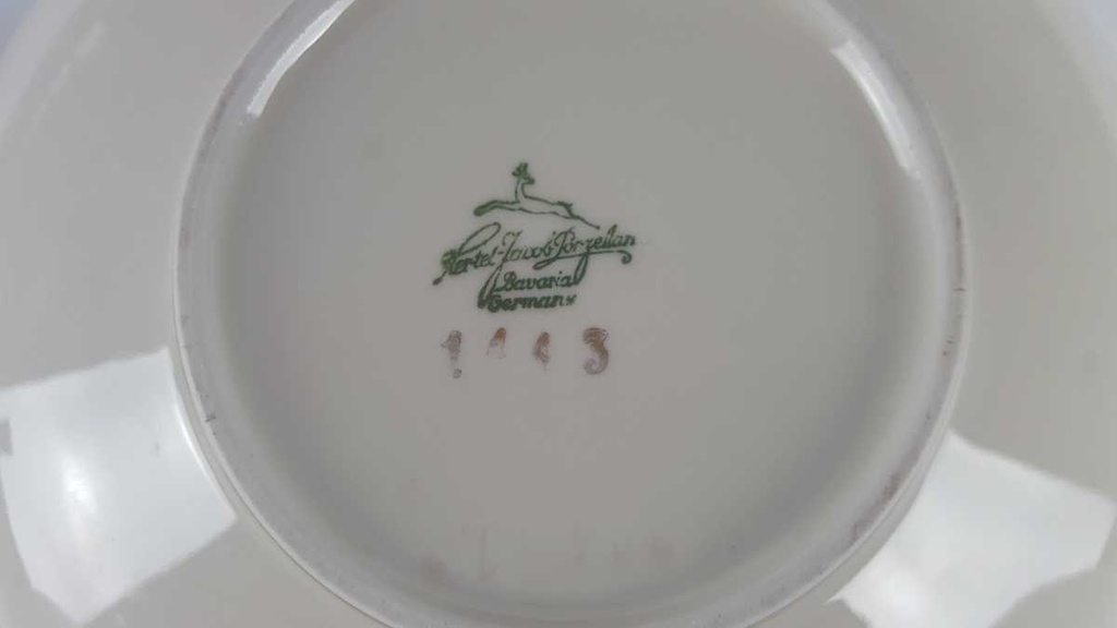 [458139363] Deckeldose Goldrand Hertel Jacob Rehau Elfenbein gebraucht - gut Bild 6