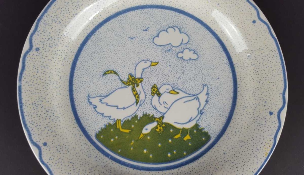 [458139406] Kuchenteller Dessertteller 20 cm English Ironstone Tableware (EIT) EIT England Gänse Motiv gebraucht - sehr gut Bild 3