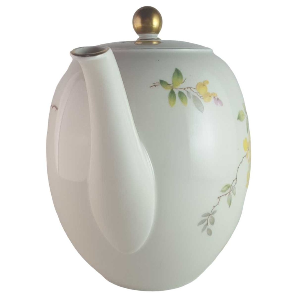 [45813942] Teekanne Goldrand 1,6 L Rhenania Duisdorf gelbe Blumen mit gebraucht - gut Bild 2