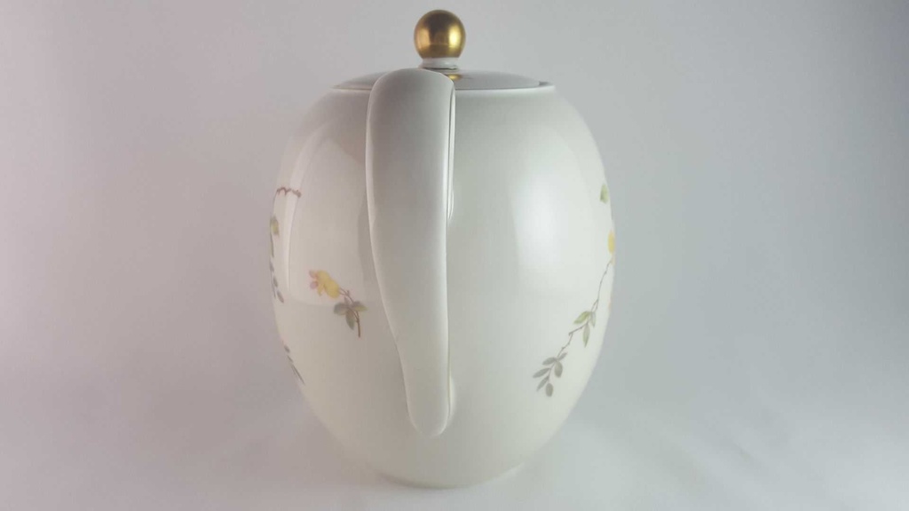 [45813942] Teekanne Goldrand 1,6 L Rhenania Duisdorf gelbe Blumen mit gebraucht - gut Bild 4
