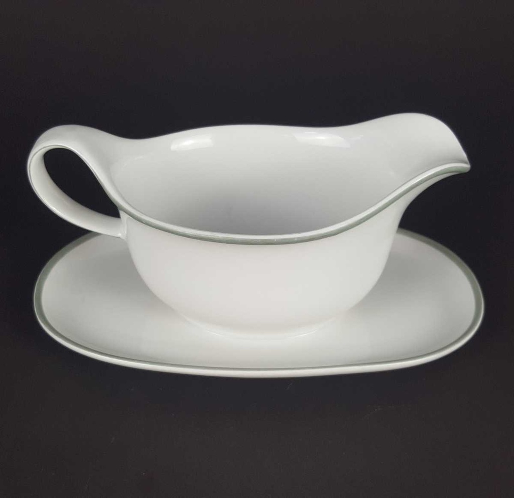[458139427] Sauciere 1tlg Arzberg Form 1382 1 Grüner Rand gebraucht - gut Bild 6